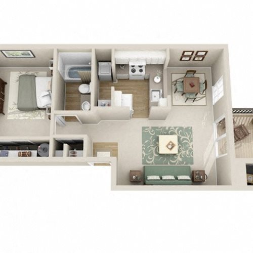 The Pointe Apartments 1x1 B Floor Plan The Pointe Apartments 1x1 B Floor Plan